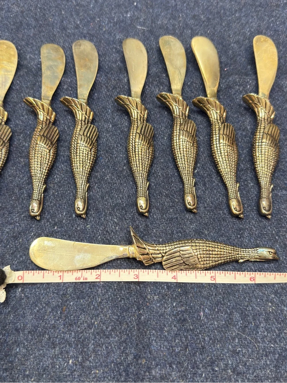 Tancraft Brass Tone Pheasant (bird)Butter Knife - Vintage Inspired
